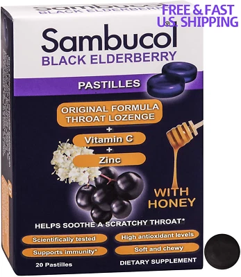 Pastillas SAMBUCOL SAÚCO NEGRO Zinc Vit C Miel DESARROLLADAS POR UN VIRÓLOGO Foto 1 de 4
