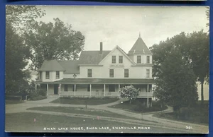 Swan Lake House Swan Lake Swanville Maine Real Photo Postcard - Picture 1 of 2