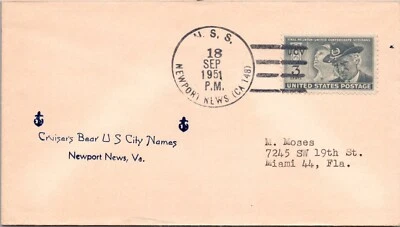 USS Newport News 1951 - Cruisers Bear US City Names - J3796 - Image 1 of 2