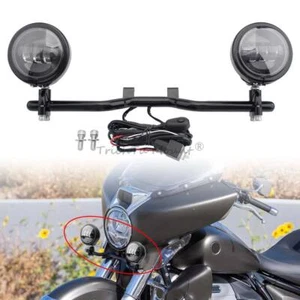 Black LED Fog Auxiliary Light w/Bracket For BMW R18B Bagger R18 Transcontinental - Picture 1 of 23