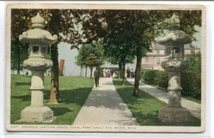 Postales de linterna japonesa Canal Park Sault Ste Marie Michigan 1914 postal - Imagen 1 de 1