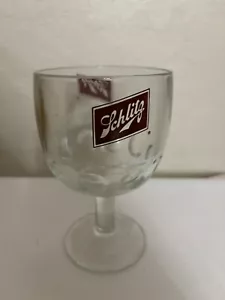 Cáliz de cerveza Schlitz 6" huella digital con patas de colección La cerveza que hizo famosa a Milwaukee - Imagen 1 de 5