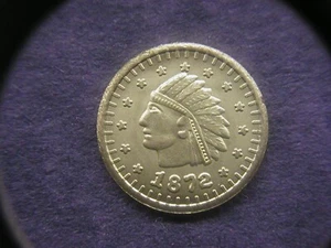 1872 Round Indian Head California Gold 2 1/2 Dollar Token/Coin: Center Star back - Picture 1 of 4