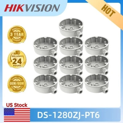 Hikvision Junction Boxes (10pcs) DS-1280ZJ-PT6 For ColorVu Turret Dome IP Camera