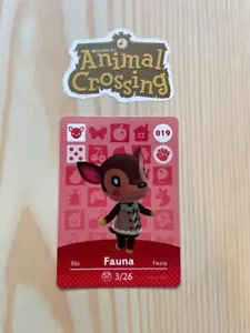 Fauna #019 Animal Crossing Amiibo Card Authentic Series 1 MINT NEVER SCANNED - Picture 1 of 2