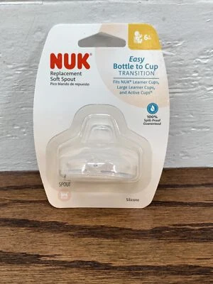 NUK 6 M Silicone Replacement Soft Spout-Clear/ 2 pack (new) - Image 1 of 4