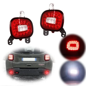 Luz trasera de respaldo reflector parachoques trasero lente transparente y roja para Jeep Renegade 15-22 - Imagen 1 de 12