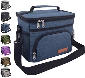 Insulated Lunch Bag For Women/men Reusable Lunch Box For Office Picnic Hiking Be - Picture 1 of 8
