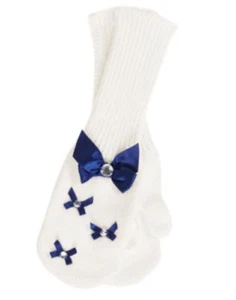 Nwt Gymboree Shimmer and Twirl White w/ Blue Bows Mittens girls size 8 & up 9 10 - Picture 1 of 3