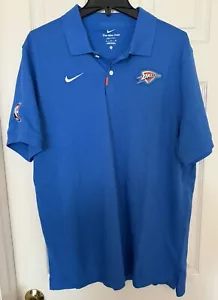 Nike Mens XL Oklahoma City Thunder NBA Blue Statement Coaches Polo DN8235-403 - Picture 1 of 5