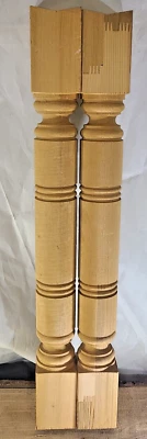 ¿Cedro vintage? Lote de 2 balaustres de husillo de madera torneada 24 x 2 1/2 pulgadas Foto 1 de 4