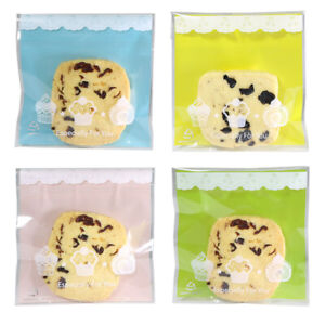 100 Clear Self Adhesive Cupcake Designs OPP Treat Bags Different Colors 10x10cm