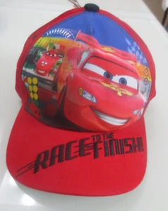 NWT Disney Boys RED Black Baseball Cap Lightning Mcqueen 95 Snapback Hat sz 53cm - Picture 1 of 2