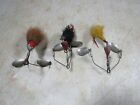 3 Vintage/Antique Shannon Fishing Twin 2 1/2 Spinners Lures Very Early