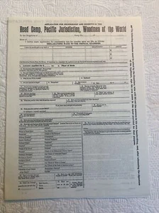 Original NUEVO Woodmen of the World Solicitud de Membresía y Beneficios 1911 D - Imagen 1 de 6