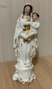 Vierge à l’enfant porcelaine ancienne Marie Ave Maria 
