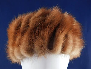 Vintage By Sandy Braeburn 1950s Natural Mink Fur Round Pill Box Winter Hat  - Picture 1 of 6
