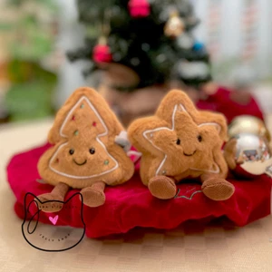 Jellycat AMUSEABLE STAR & TREE COOKIE Complete Set Lot Plush Christmas New BNWT - Picture 1 of 13