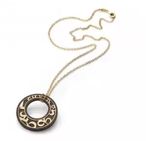Invicta Fiorentina J0167 Sterling Silver Overlay Wood Drop Pendant with Chain - Picture 1 of 1