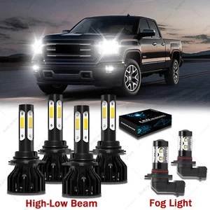 6pc For GMC Sierra 1500 2500 HD 2001-2006 LED Headlight High&Low Fog Light 6000K - Picture 1 of 10