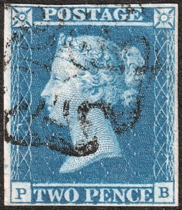1841 ES11 SG14ea/d 2d PLACA AZUL 3 ESTADO 2 VARIEDAD 4 MÁRGENES MUY FINO (PB) - Imagen 1 de 2