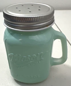 Mason Jar Aqua Blue Green Salt or Pepper Shaker - Picture 1 of 8