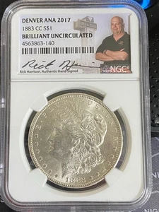 BU 1883- CC Morgan Silber Dollar Denver ANA 2017 signiert Rick Harrison NGC - Bild 1 von 7