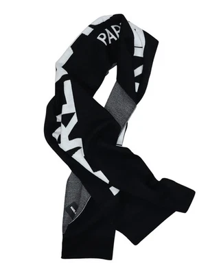 Bufanda tejida con estampado de marca Karl Lagerfeld Paris 72" x 14" nueva con etiquetas negra/marfil Foto 1 de 4