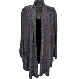 Elementz Glitzer Strickjacke Damen 2 x angenähtes Samt Tank Party Silvester Glitzer - Bild 1 von 9