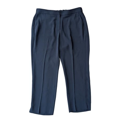 J. Pantalones de tobillo recortados de pierna recta azul marino Crew para mujer talla 12 Foto 1 de 4