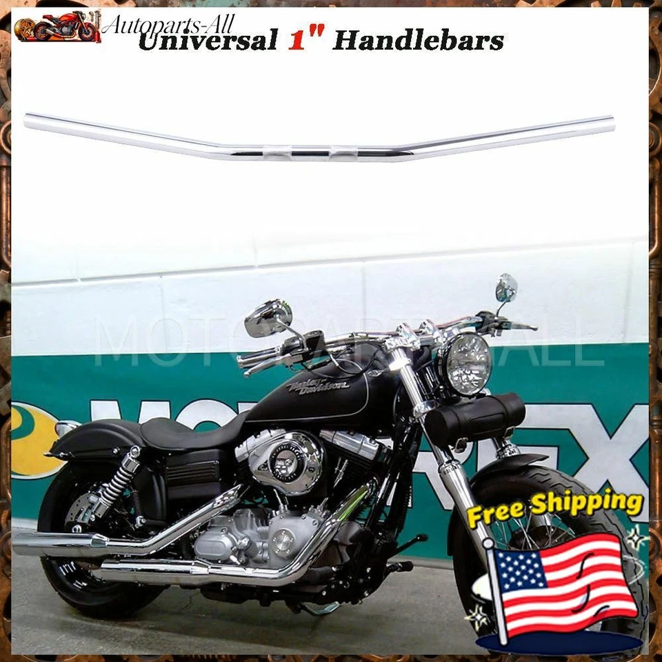 Universal 1" 25mm Chrome Handlebars Drag Z Bar For Harley Sportster XL 883 1200 - Image 1 of 4