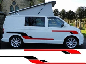 MOTORHOME VINYL DECALS 2M 2 COLOUR GRAPHICS STICKERS STRIPES SET CAMPERVAN FIAT - Picture 1 of 2
