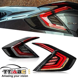 Pair LED Tail Lights For 10th Gen Honda Civic Sedan 2016-2021 Rear Lamp Assembly - Picture 1 of 22