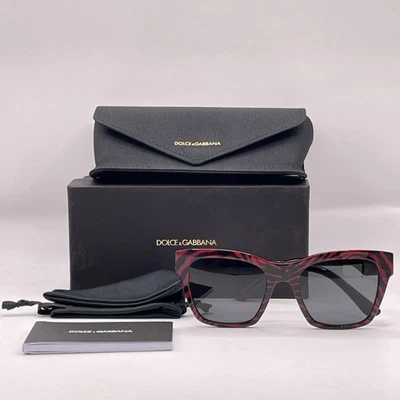 Gafas de sol Dolce & Gabbana para mujer grandes cuadradas de borde completo DG4384 rayas rojas/negras Foto 1 de 4
