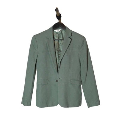 Blazer H&M Algodón Lino Verde Salvia Un Pecho EE. UU. 18 (Se Ajusta Como 12) SoftGirl Foto 1 de 4