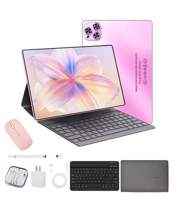 mobile Tablet PC 10.1 inch 256GB Android 12 Wifi 4G Dual SIM gift Keyboard mouse - Image 1 of 4