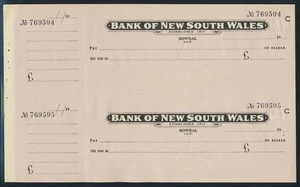 Australia: 1940-70 Bank of NSW Bowral & Sydney "2 UNCUT PAIRS" + Duty Stamps - Picture 1 of 3