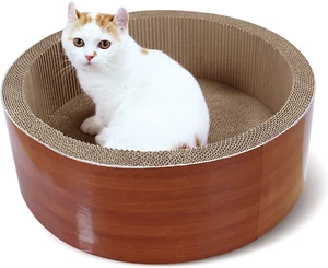 Cat Scratcher Post & Board Round Cat Scratching Lounge Bed Durable Pad - Picture 1 of 11