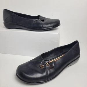 Clarks Shoes Women's Size 6.5M Slip On Loafer Flats Comfort Leather Black 71421 - Picture 1 of 12