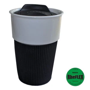 Taza de café to go porcelana / silicona - taza de café 350 ml "Novedad" 3 colores - Imagen 1 de 20