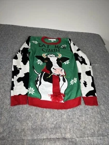 Maglione natalizio unisex natalizio Jingle sciarpa campanacci brutto Natale taglia small - Foto 1 di 13