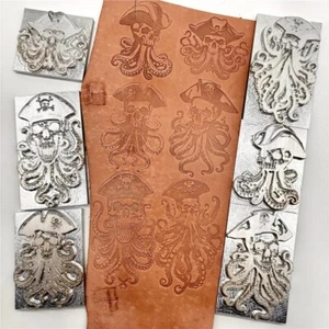 6Pcs Skull Head Leather Stamping Mold Set Pirate Logo Embossing Carving Tools - Picture 1 of 11