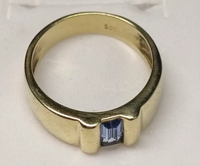 Bandring Ring Gold 585 14kt Aquamarin Baguette Gr 57 (18,1mm) - 4,8g - Bild 1 von 4