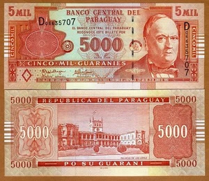 Paraguay, 5,000 (5000) Guaranies 2005, P-223, Serie D UNC - Picture 1 of 1