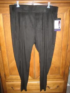 SEVEN7 Black Elastic Waist Pull-On Faux Suede Womens High Rise Leggings Size XXL - Picture 1 of 8