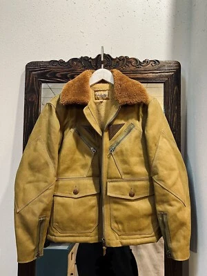 American Vintage Military Style Oil Wax Canvas Flight Suit Jackets Coats  - Image 1 of 4