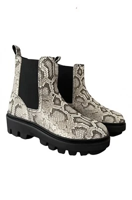 Bota Chelsea AllSaints Bea Cuero Serpiente en Taupe/Gris Talla 8 Foto 1 de 4