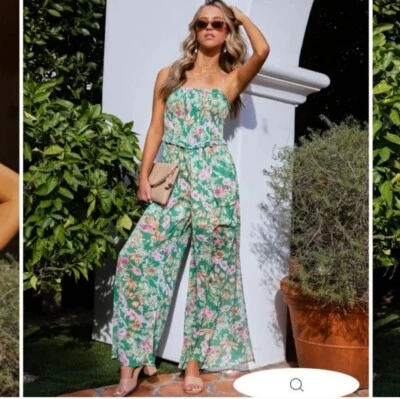 Macacão Fate Fiore Floral Bolso Fenda Lateral Tamanho P Pequeno Novo com etiquetas - Imagem 1 de 4