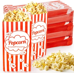 100PCS Popcorn Bags Individual Servings - Disposable Paper Popcorn Bags Party P - Picture 1 of 12