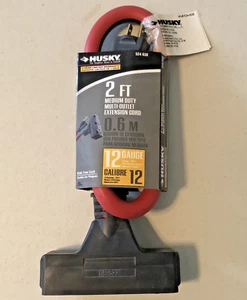 Husky 524 638 Multi-Outlet 2ft Extension Cord 3-Outlet Indoor /Outdoor 15Amp 12g - Picture 1 of 7